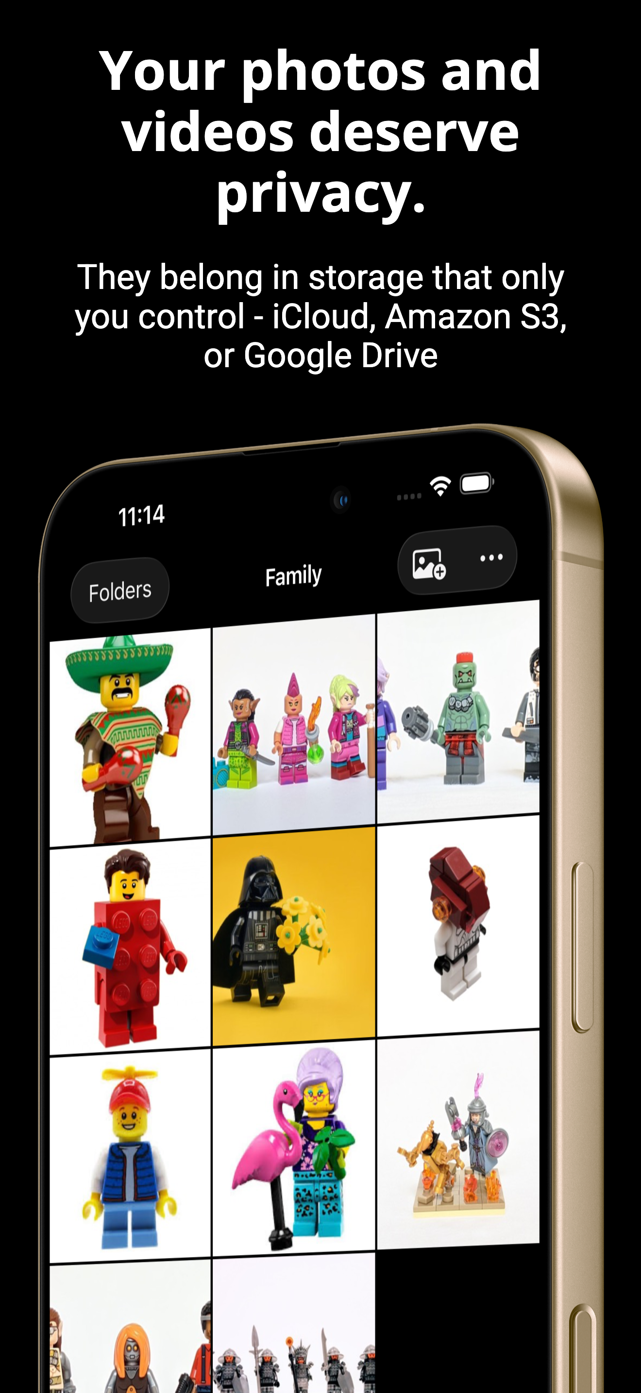 Media Den gallery view with folders
