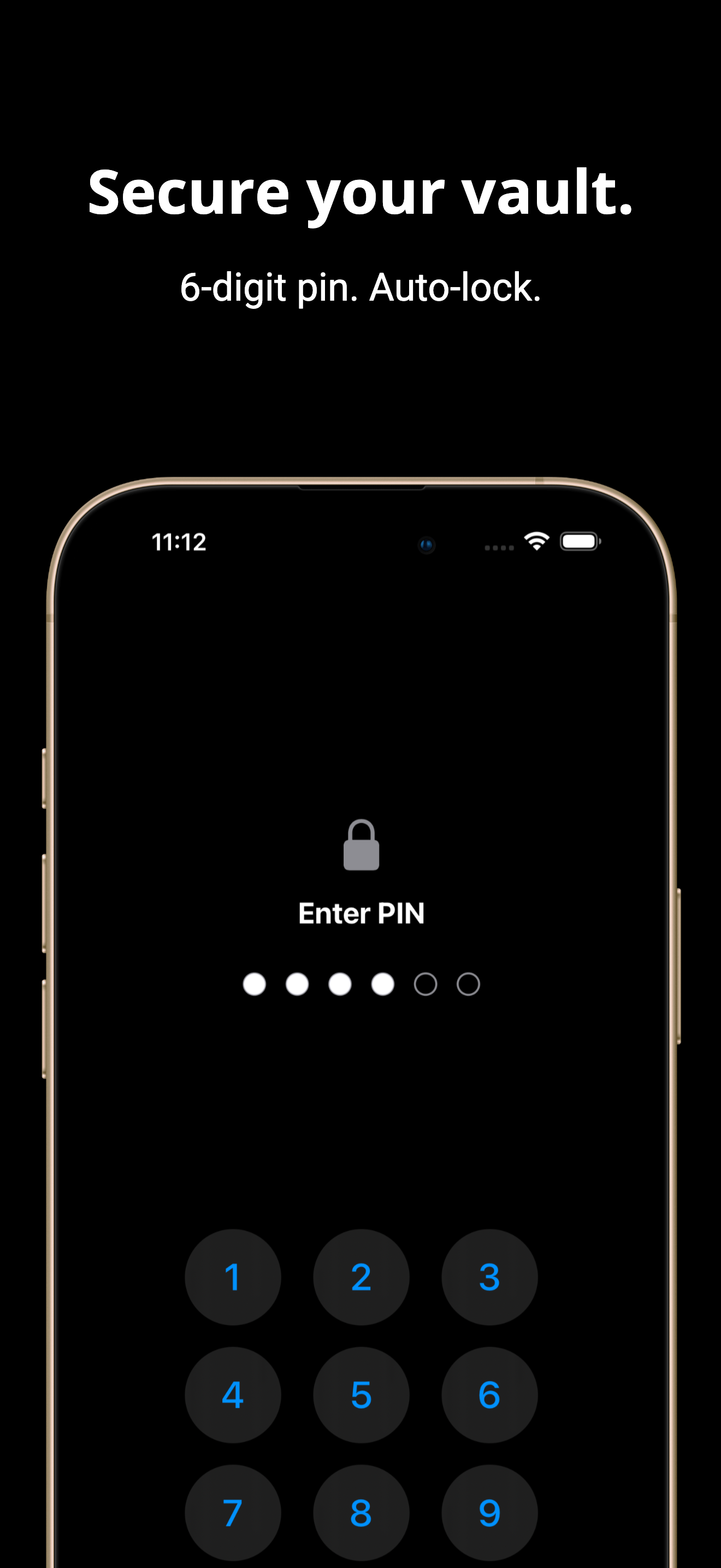 6-digit PIN lock screen