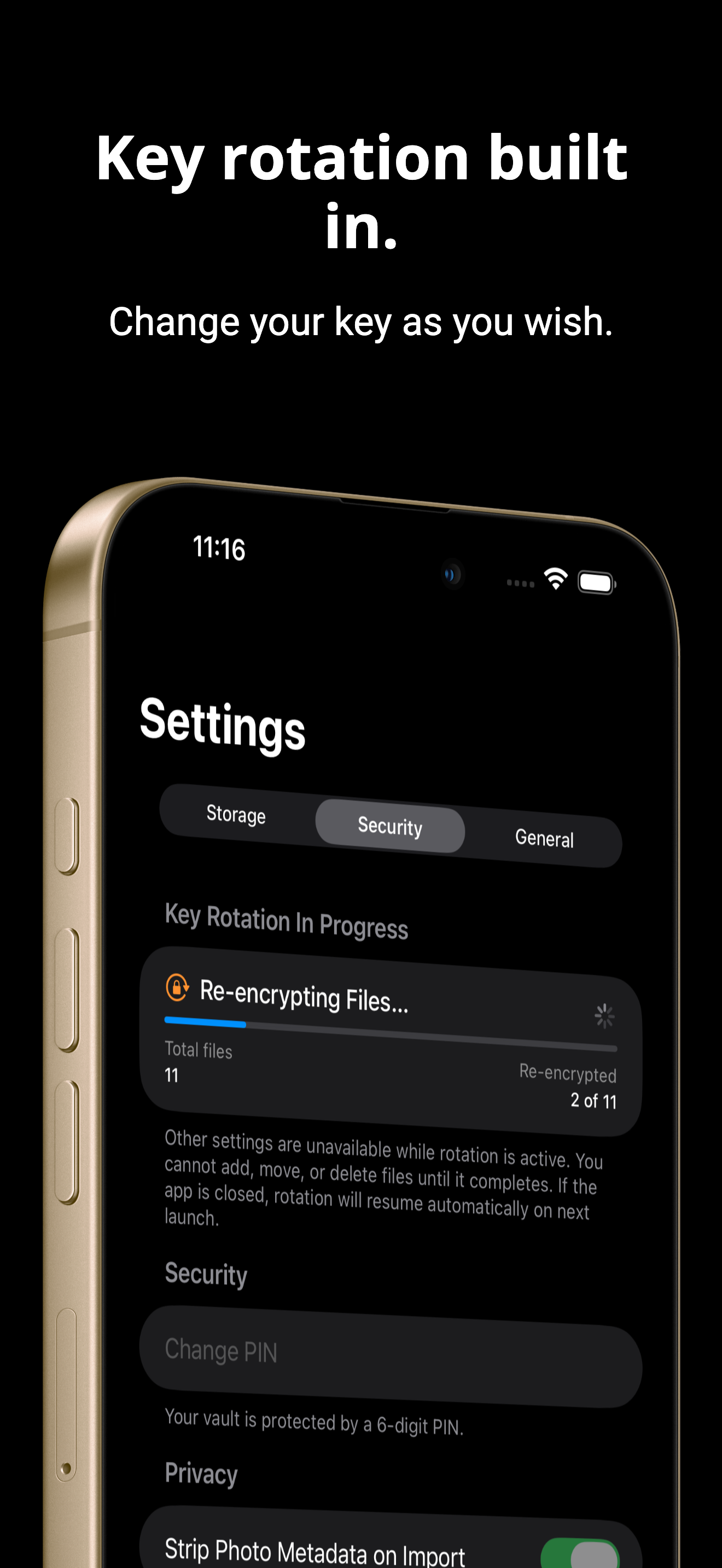 Key rotation re-encrypting files
